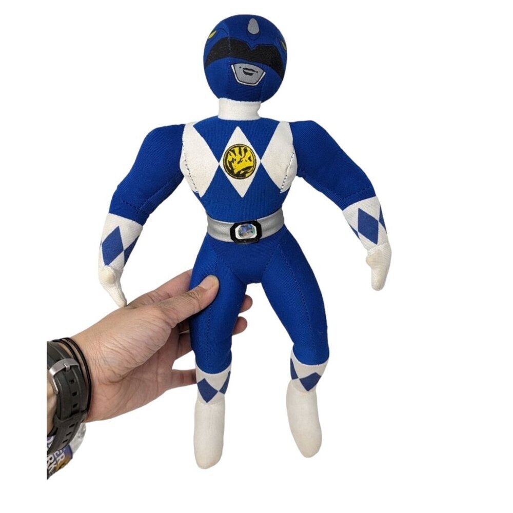 Vintage 1990s 90s Mighty Morphin Power Ranger Blue Ranger Stuffed Plush Doll Toy